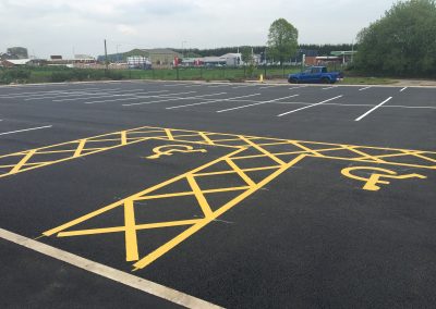 IMG_1212 Asphalt car park and line marking. Disabled spaces.