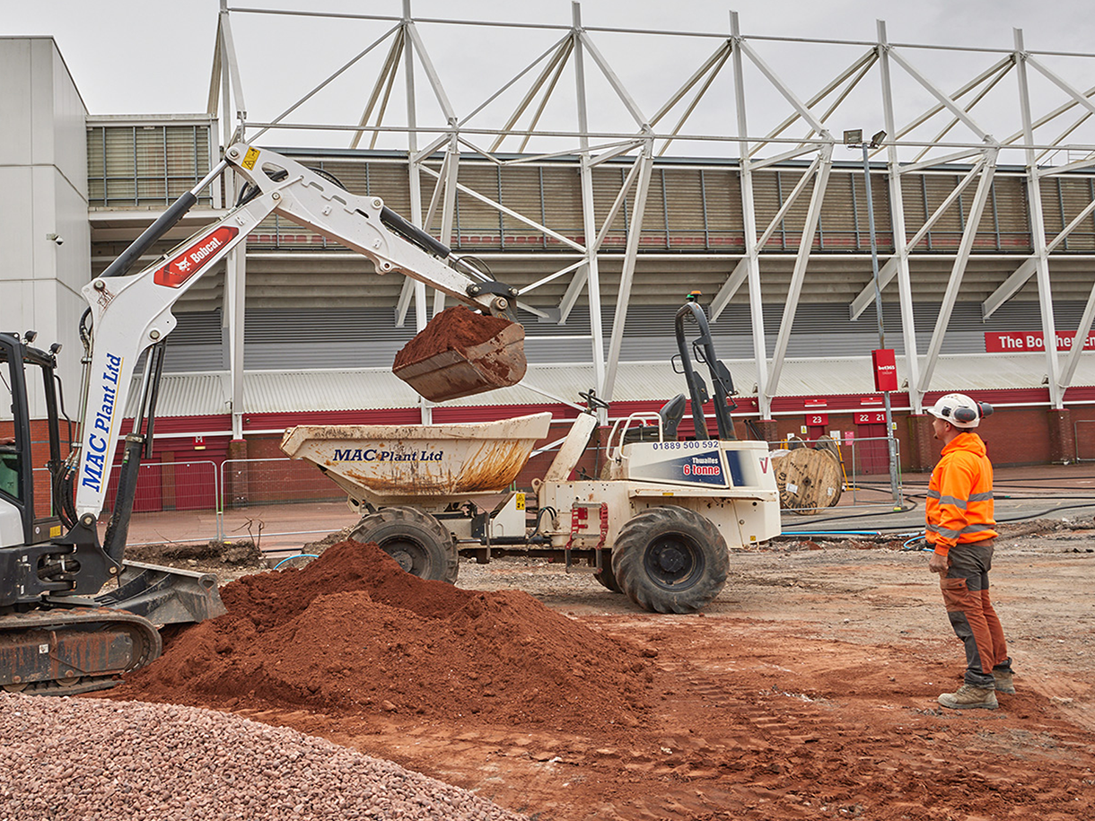 Civil engineering and groundwork contracting for commercial sites by MAC Groundwork Contractors.