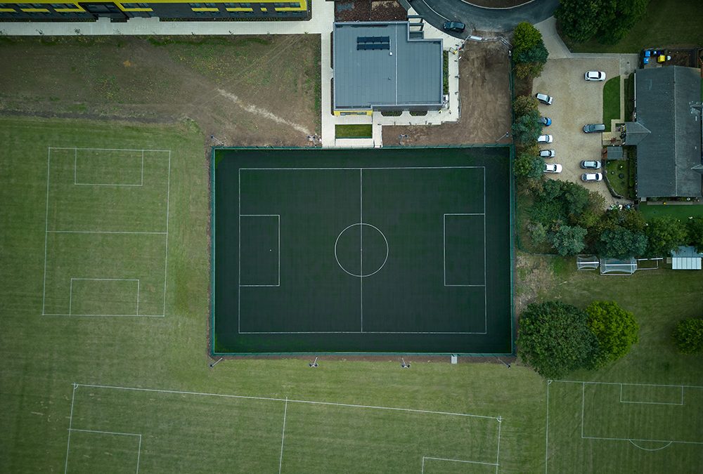 Sandy Secondary School MAC Groundwork Contractors 3G Sports Pitch Artificial Turf-2 3G sports pitch installed by MAC Groundwork for Sandy Secondary School