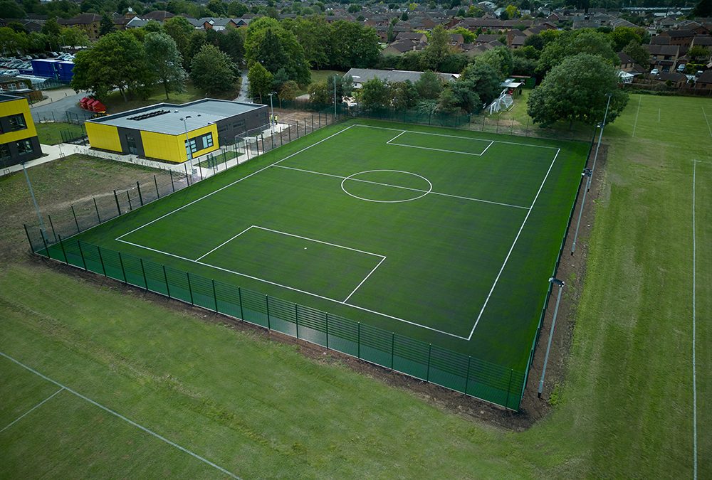 Sandy Secondary School MAC Groundwork Contractors 3G Sports Pitch Artificial Turf-7 3G sports pitch for Sandy Secondary School installed by MAC Groundwork