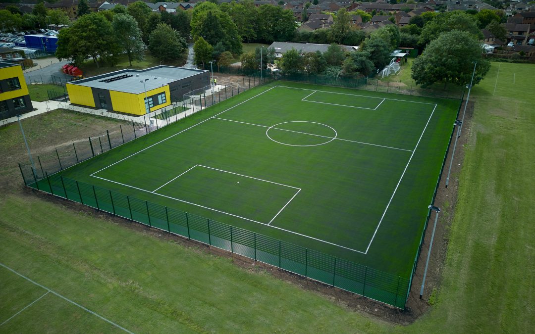 3G sports pitch installed by MAC Groundwork for Sandy Secondary School