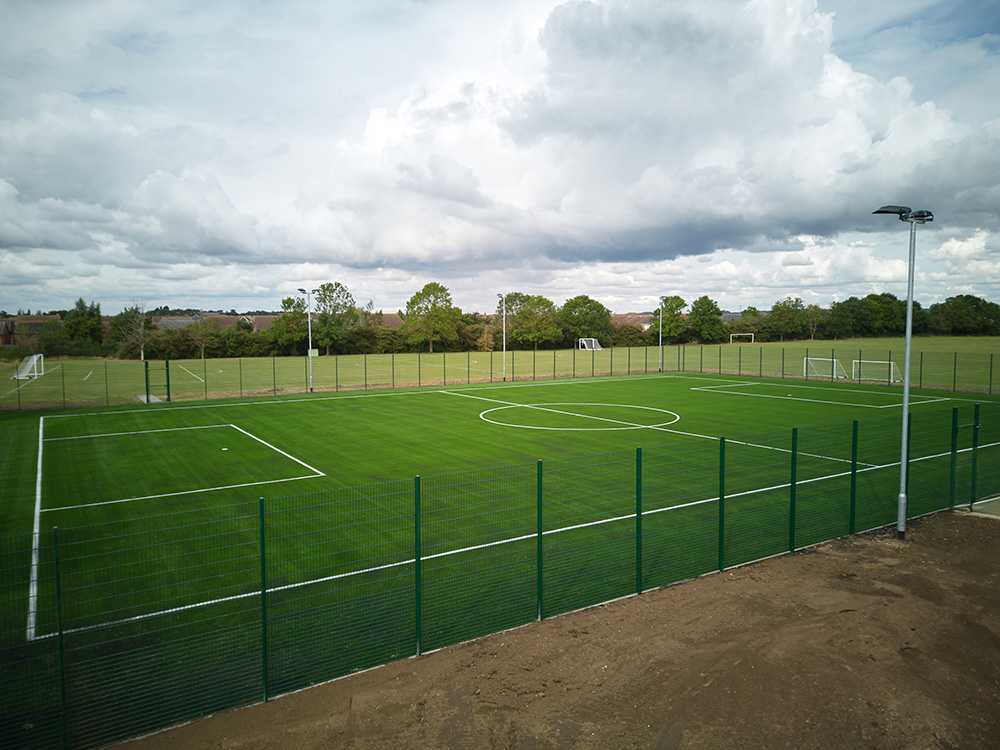 3G sports pitch installed by MAC Groundwork for Sandy Secondary School