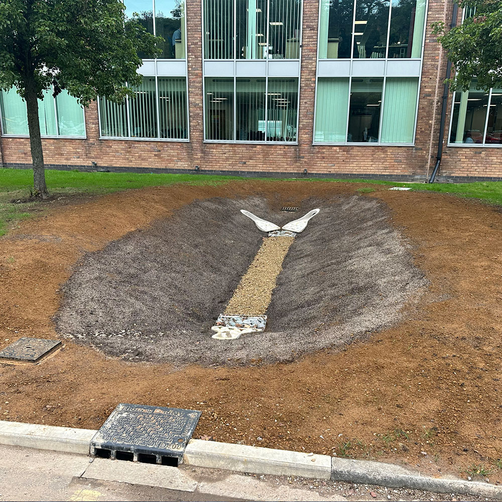 Civils and groundworks, finishing concrete foundations for commercial site at Bet365 Stadium, Stoke-on-Trent.