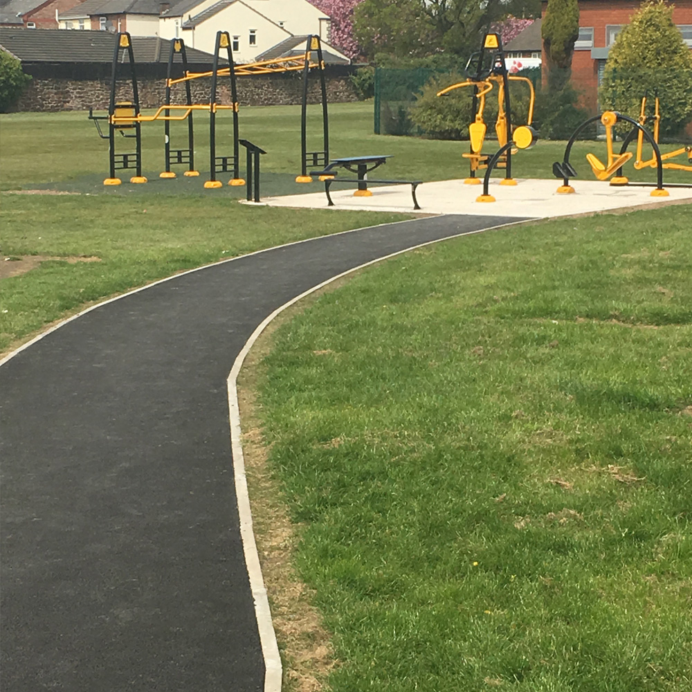 Athletics track installation Civils and groundworks, finishing concrete foundations for commercial site at Bet365 Stadium, Stoke-on-Trent.