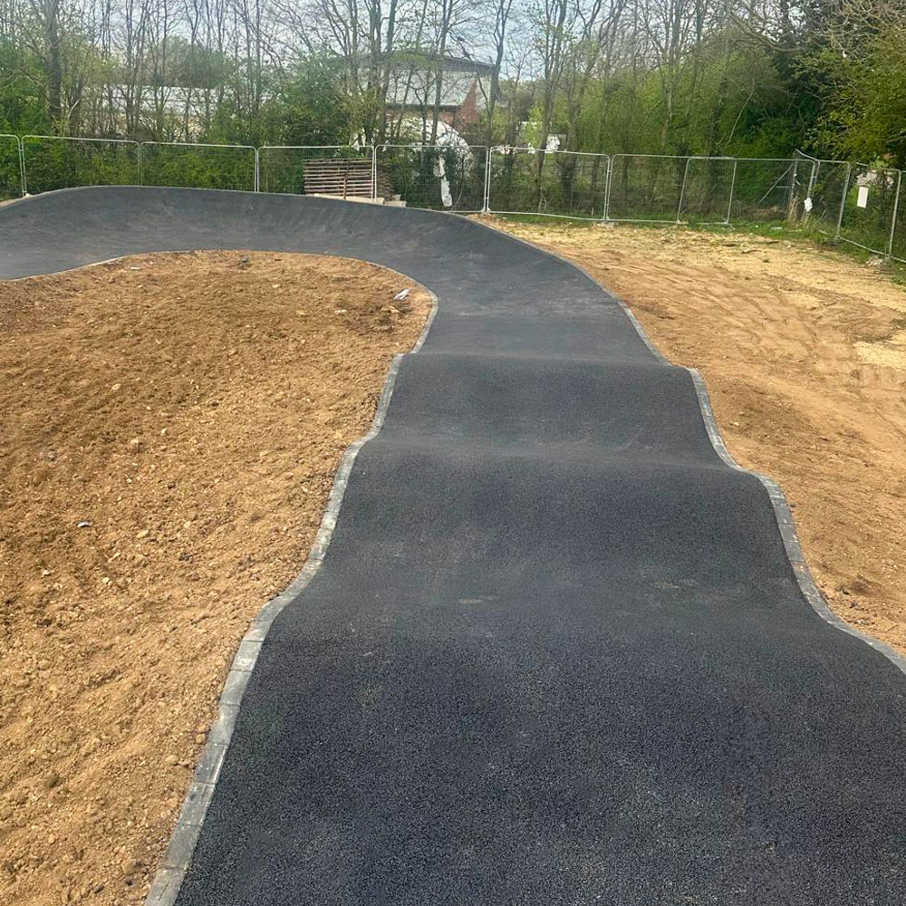 BMX Track Installation Groundworks and Surfacing-1 Civils and groundworks, finishing concrete foundations for commercial site at Bet365 Stadium, Stoke-on-Trent.