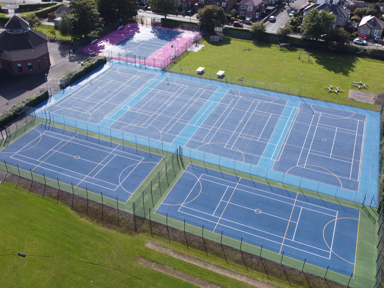 Sports-pitch-MUGA-leisure-Installation-contractors Sports Pitch MUGA Surfacing Installation for Schools by MAC Groundwork Contractors.