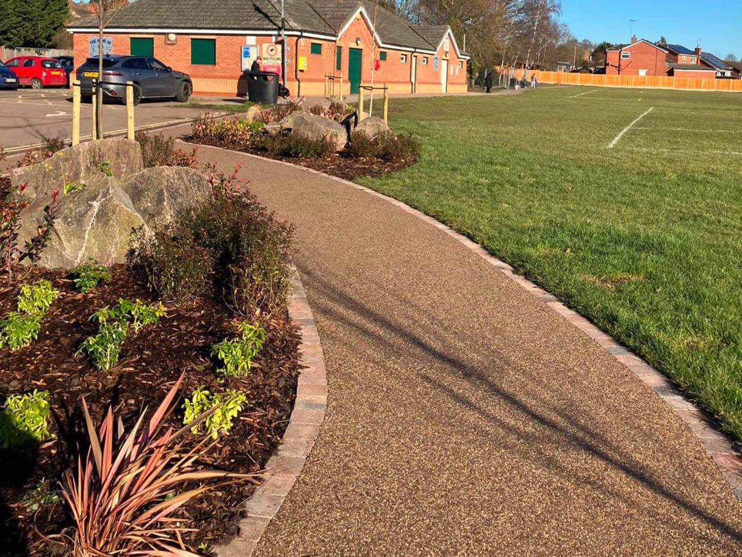 Sileby Play Area Installation Landscaping Surfacing – MAC Groundwork Contractors-11 Footpath leading to Sileby play area by MAC Groundwork