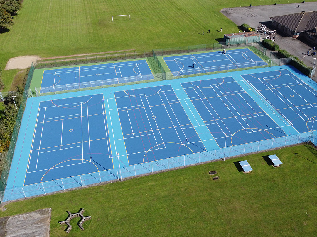 Completed tennis courts for Chesterfield High School by MAC Groundwork