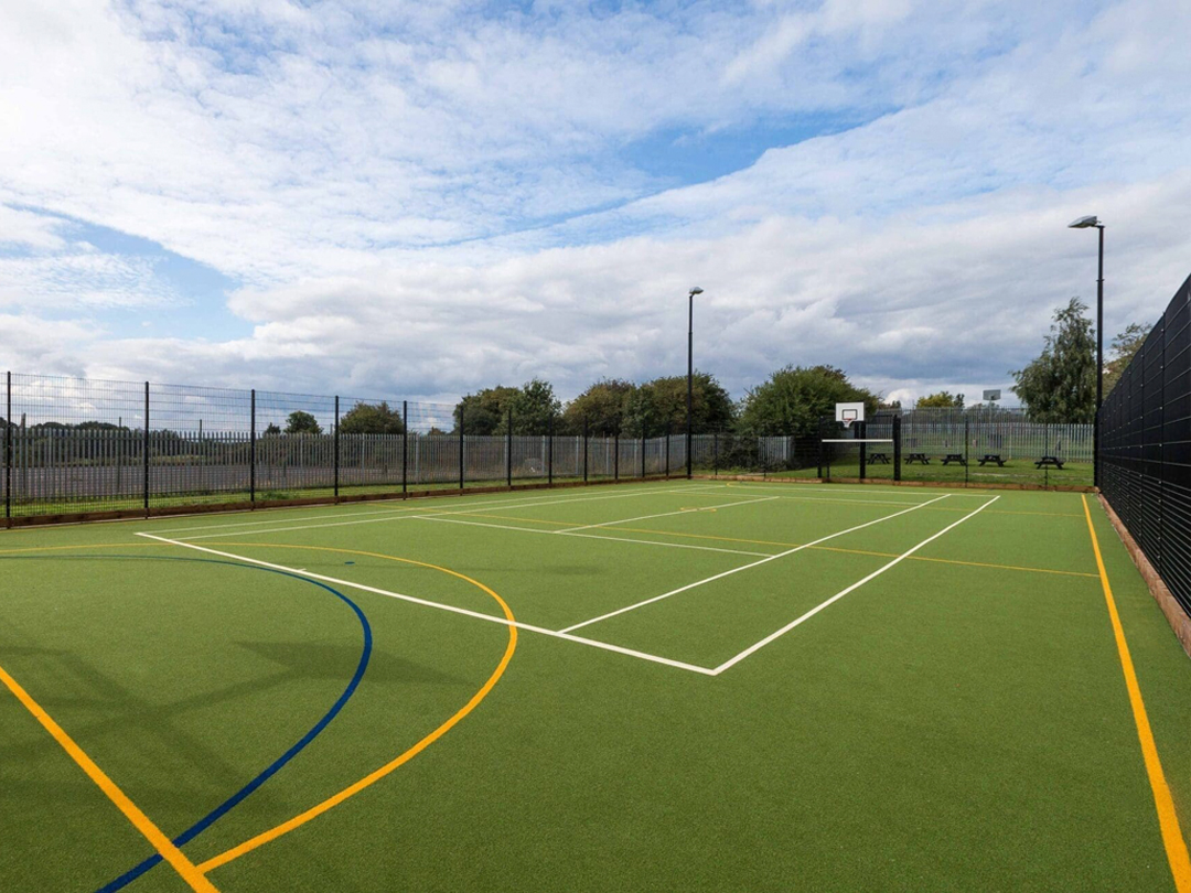 Manor Farm Multi-Use Games Area – MAC Groundwork Contractors-1 Finished result of Manor Farm multi-use games area sports pitch by MAC Groundwork