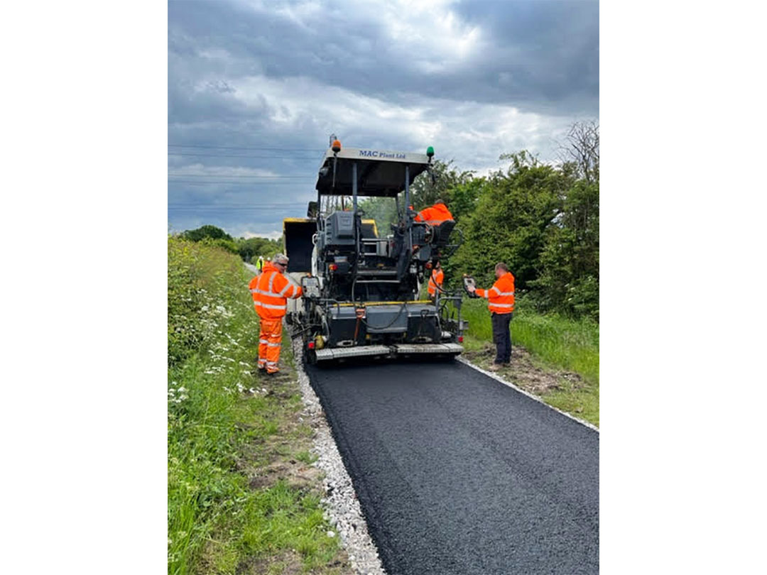 Sustrans Cloud Trail Laying Tarmac Asphalt Footpath asphalt surfacing being laid for sustrans cloud trail by MAC Groundwork